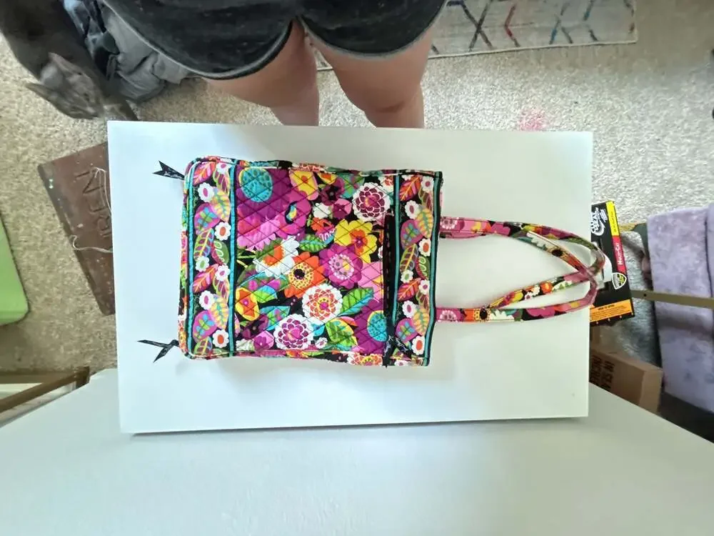 Vera Bradley Quilted Va Va Bloom Pattern Laptop Tote Bag